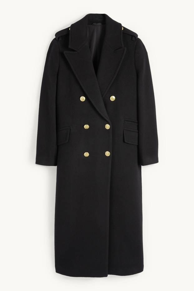 Women - Coat - new wool blend - black