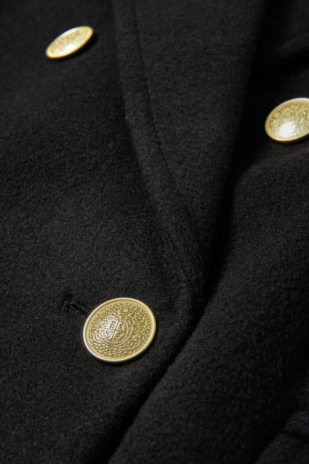 Women - Coat - new wool blend - black