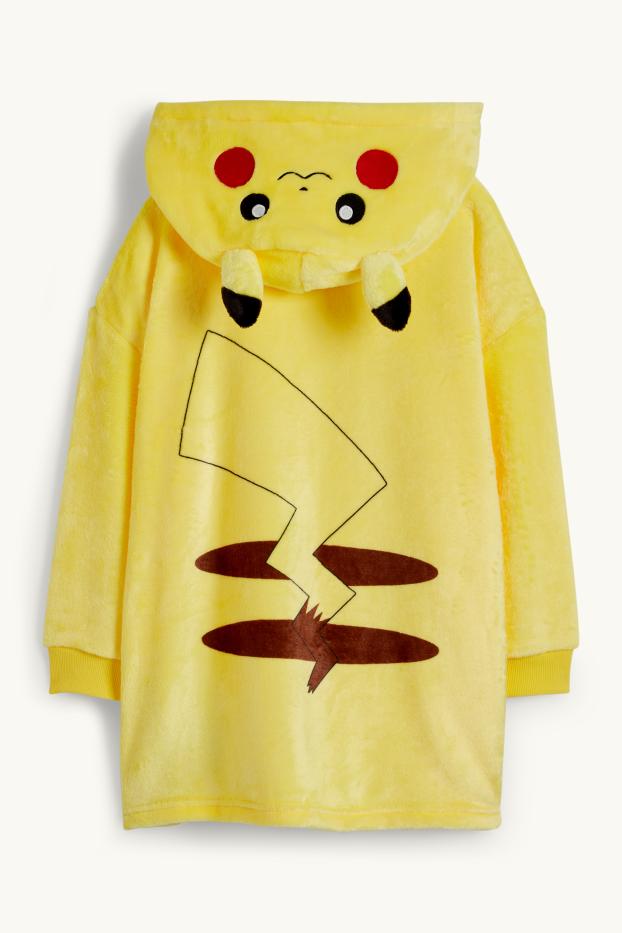 Kinderen: jongens - Pokémon - Pikachu - deken met capuchon - geel