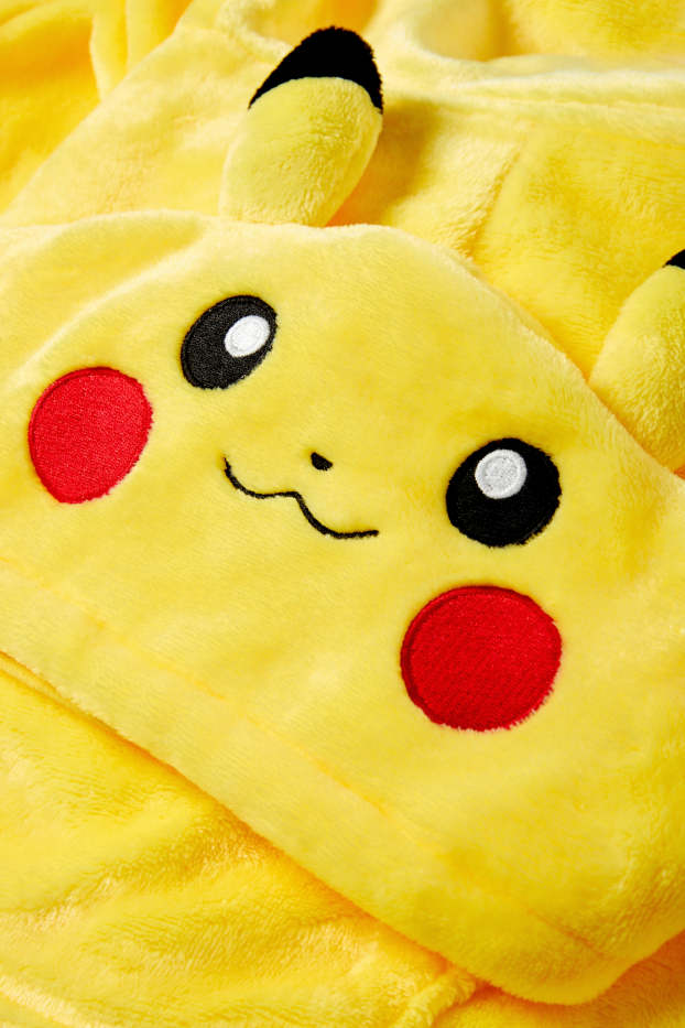 Kinderen: jongens - Pokémon - Pikachu - deken met capuchon - geel