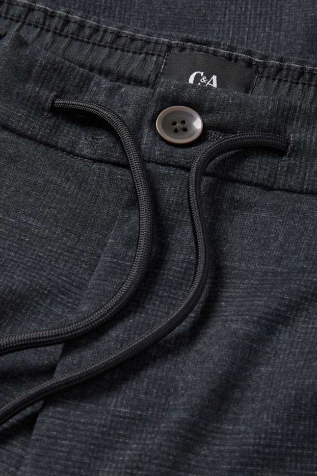 Pánské - Kalhoty chino - tapered fit - kostkované - tmavošedá