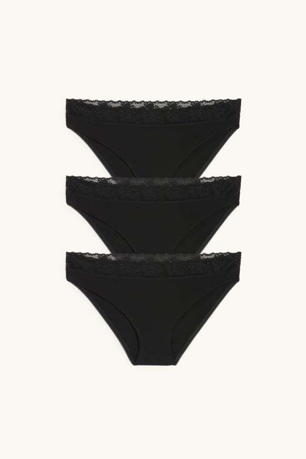 Damen - Multipack 3er - Slip - schwarz