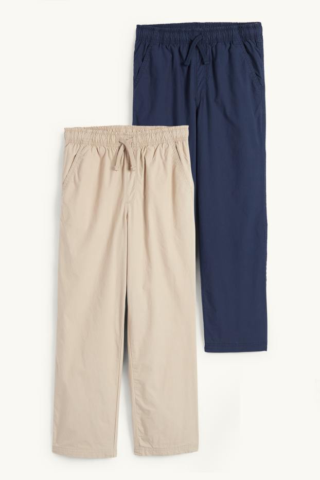 Nen - Paquet de 2 - pantalons tèrmics - blau/beix