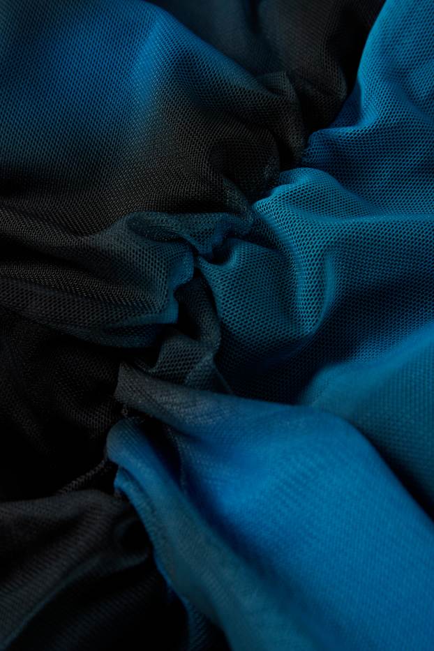 Dames - Jurk van mesh - met patroon - donkerblauw