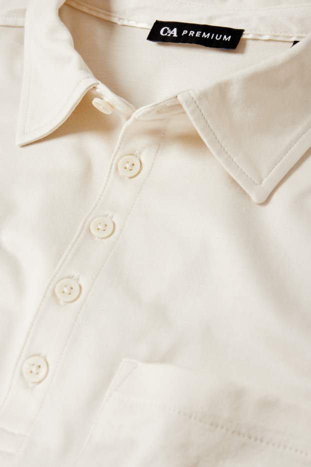 Herren - Poloshirt - hellbeige