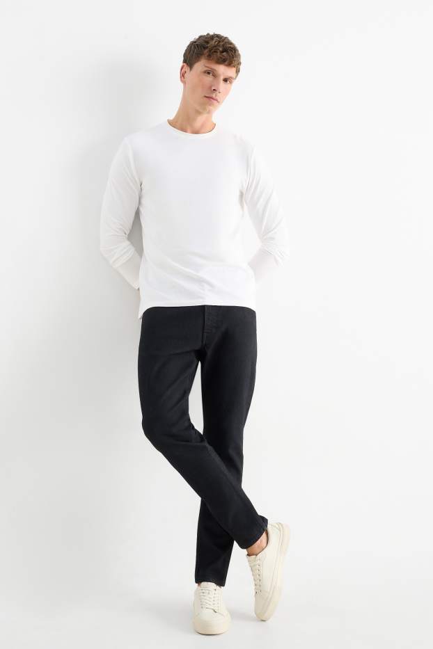 Pánské - Slim tapered jeans - džíny - tmavošedé