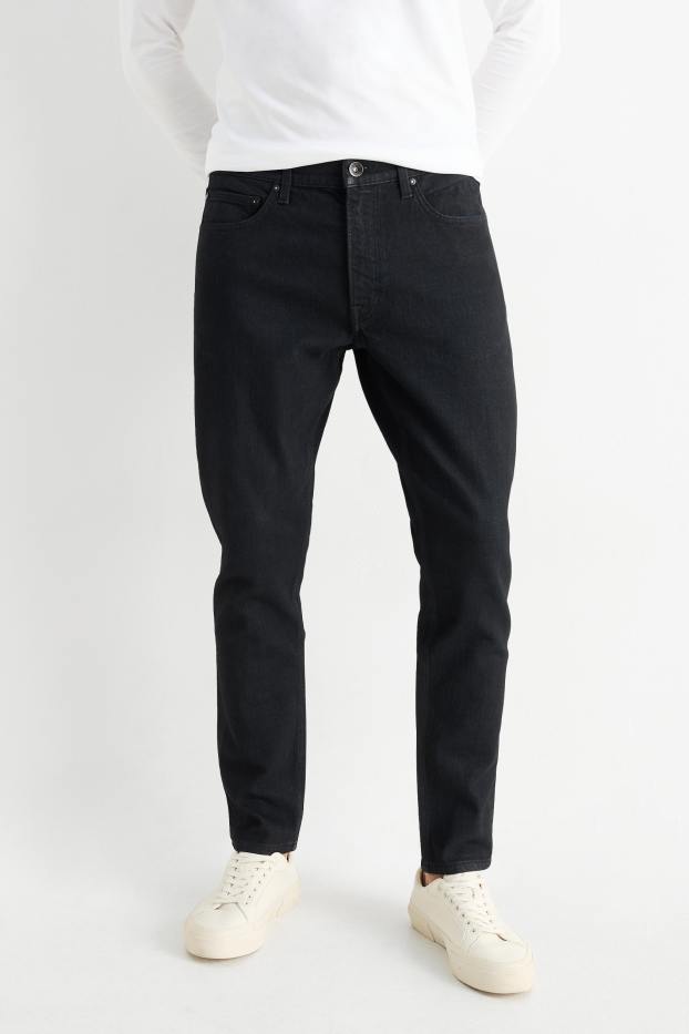 Pánské - Slim tapered jeans - džíny - tmavošedé