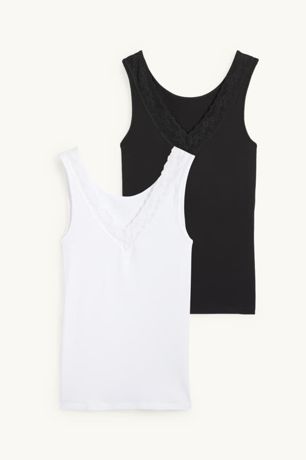 Femmes - Lot de 2 - caracos - blanc / noir