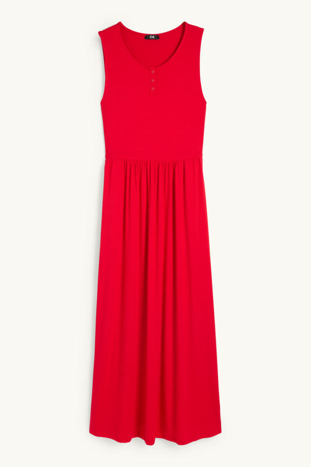 Dona - Vestit bàsic de viscosa - vermell
