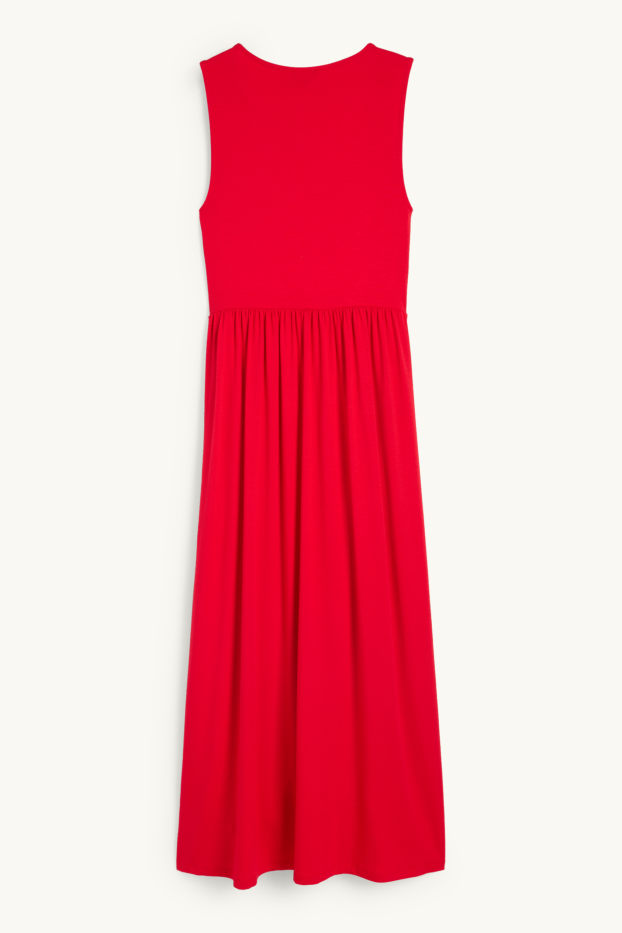 Dona - Vestit bàsic de viscosa - vermell