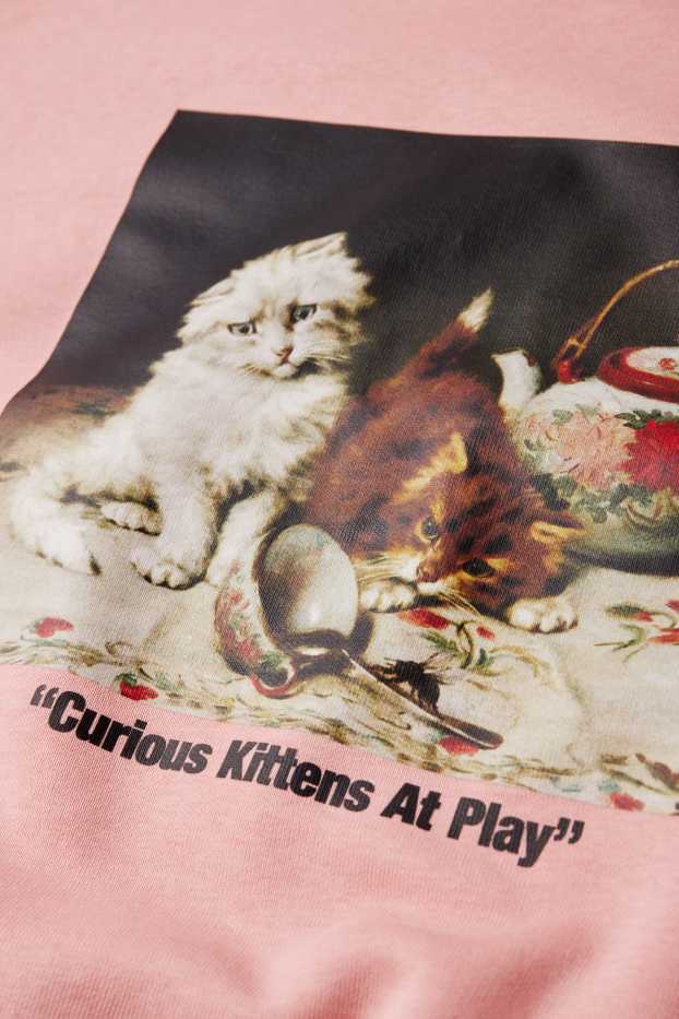 Dames - Sweatshirt - Catlady Collection - donker rose