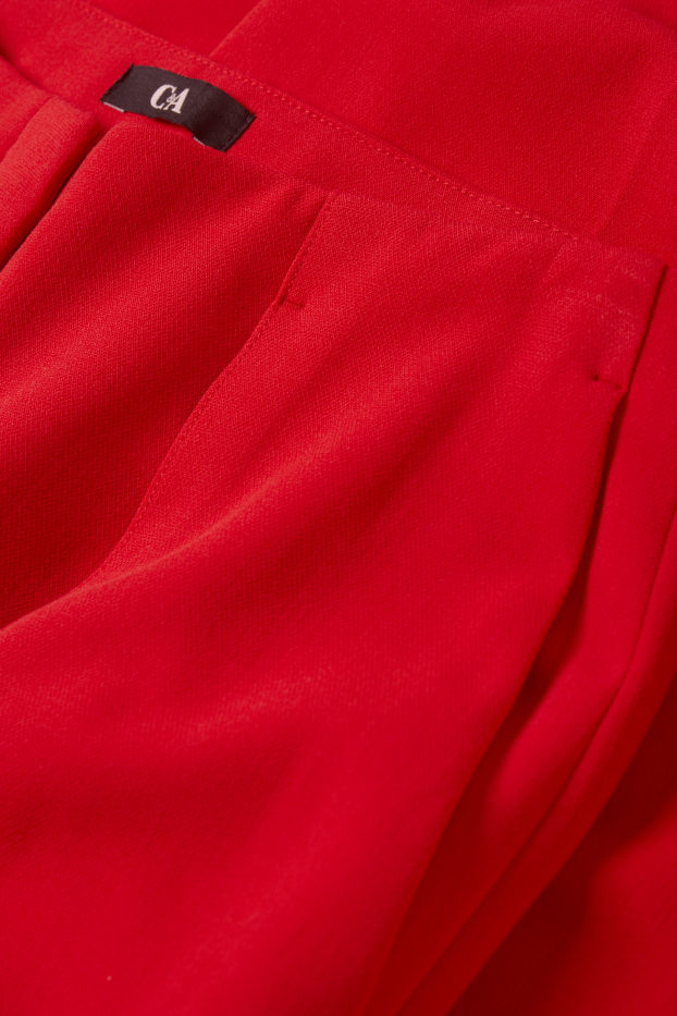 Dames - Pantalon - high waist - wide leg - rood