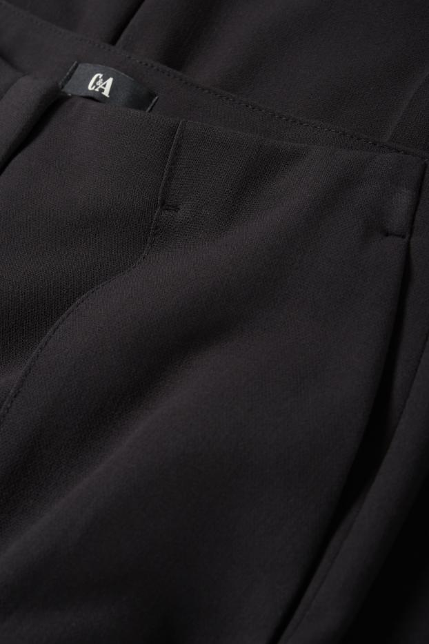 Women - Cloth trousers - high waist - wide leg - black