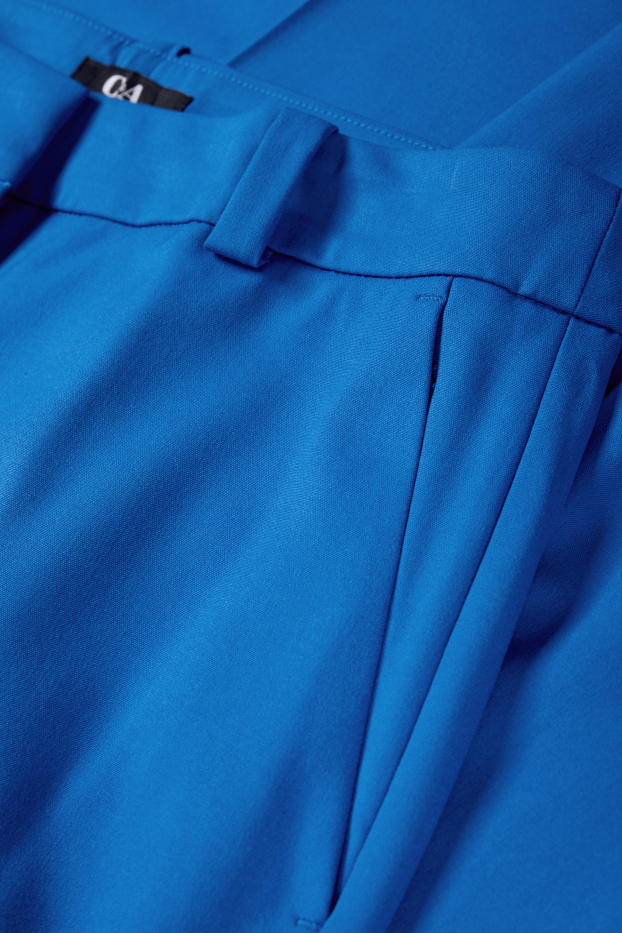 Damen - Stoffhose - Mid Waist - Straight Fit - blau