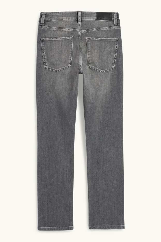 Donna - Slim jeans con strass - vita media - grigio