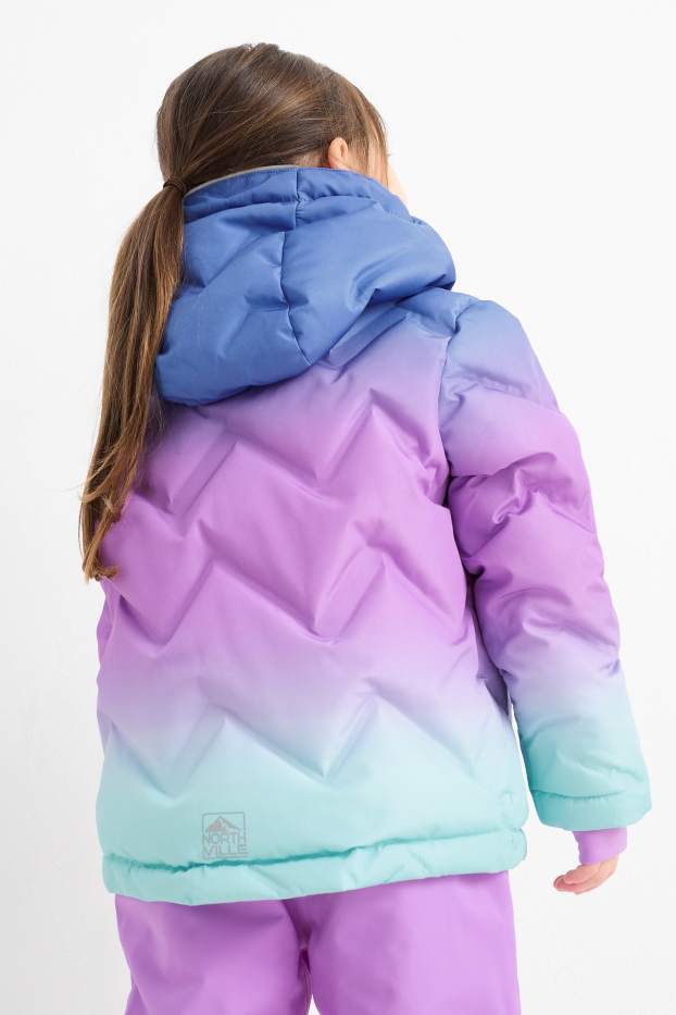 Enfants filles - Veste de ski à capuche - finition déperlante - rose