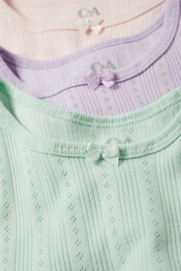 Enfants filles - Lot de 6 - 3 maillots de corps et 3 culottes - violet clair