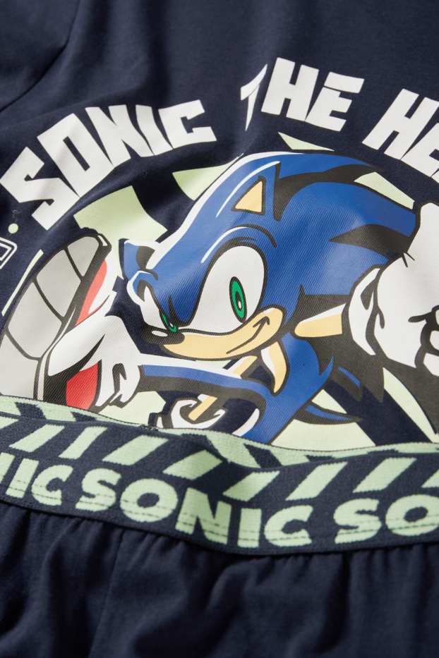 Kinder Jungen - Sonic - Pyjama - 2 teilig - dunkelblau