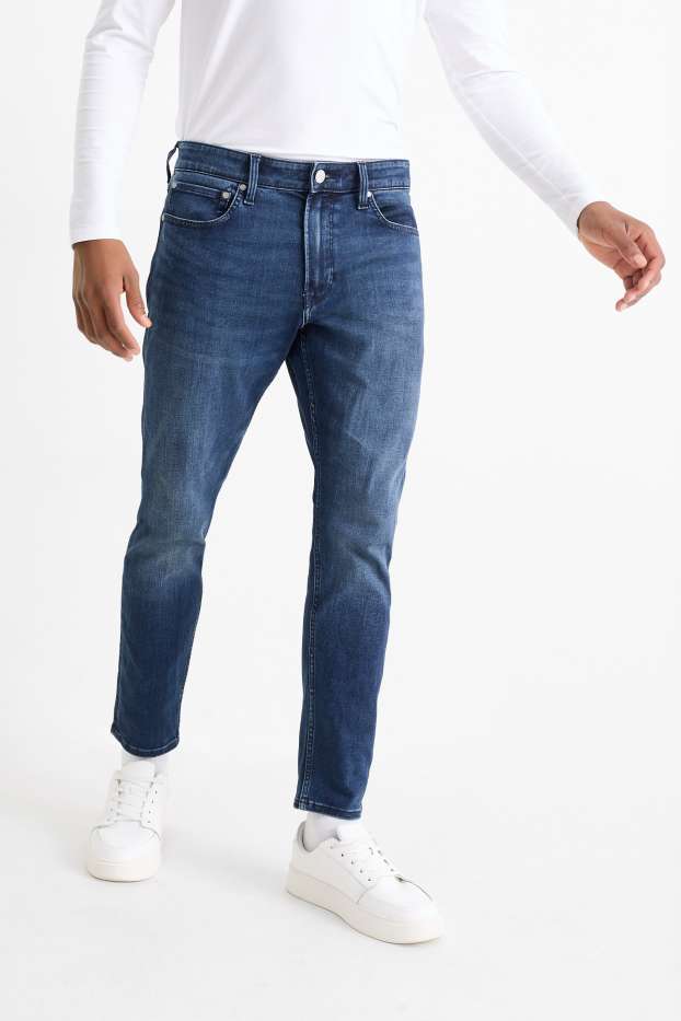 Pánské - Slim tapered jeans - LYCRA® ADAPTIV Fiber - džíny - tmavomodré