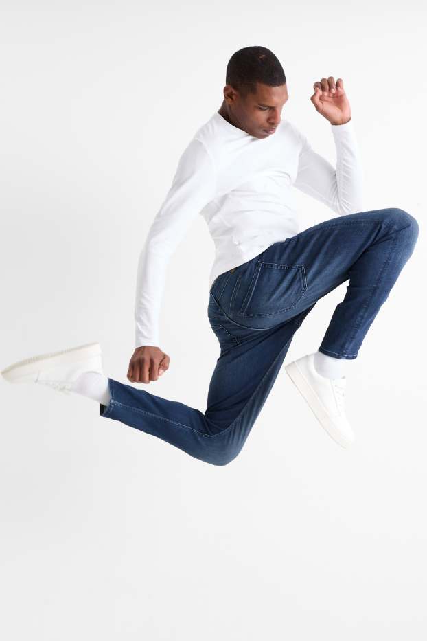 Pánské - Slim tapered jeans - LYCRA® ADAPTIV Fiber - džíny - tmavomodré