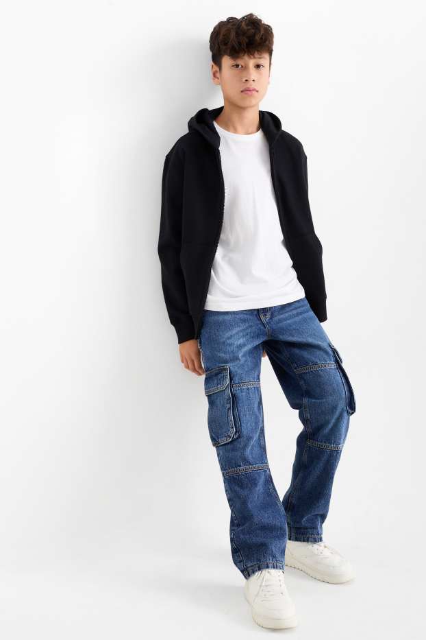 Kinderen: jongens - Cargojeans - jeansblauw