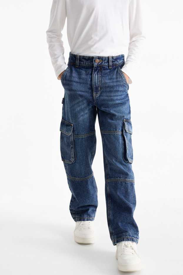 Kinderen: jongens - Cargojeans - jeansblauw