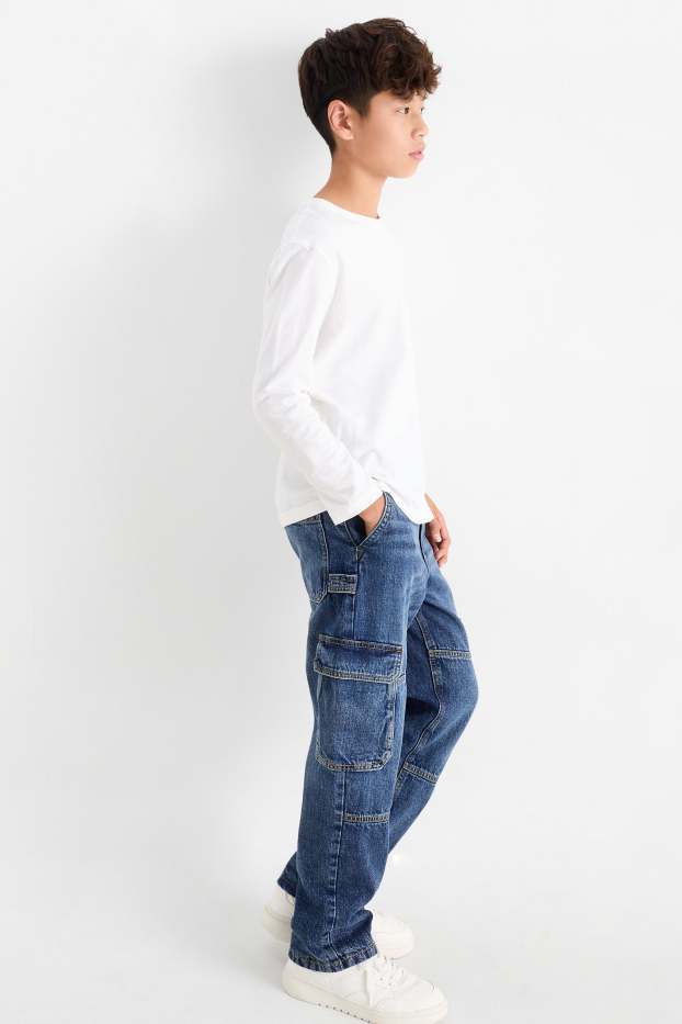 Kinderen: jongens - Cargojeans - jeansblauw