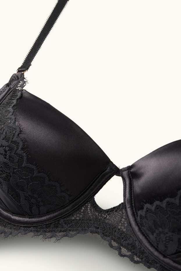 Femmes - Soutien-gorge à armature - DEMI - ampliforme - noir