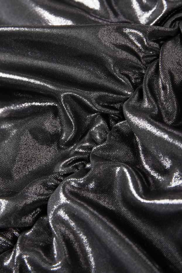 Dámské - Top bandeau - z lesklého materiálu - černá