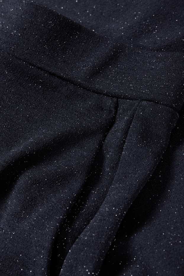 Donna - Pantaloni di jersey - vita media - gamba ampia  - blu scuro