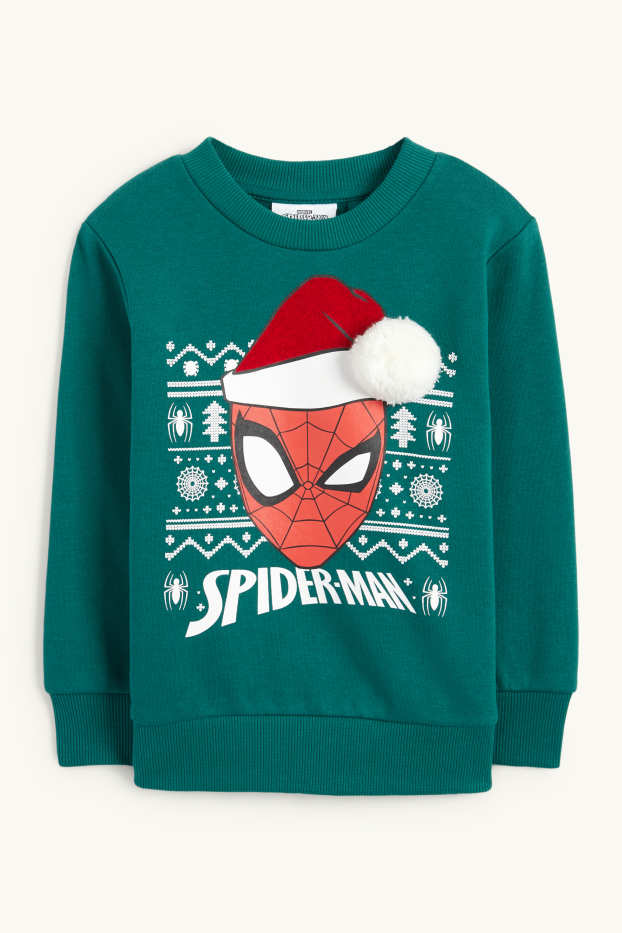 Kinder Jungen - Spider-Man - Weihnachts-Sweatshirt - dunkelgrün
