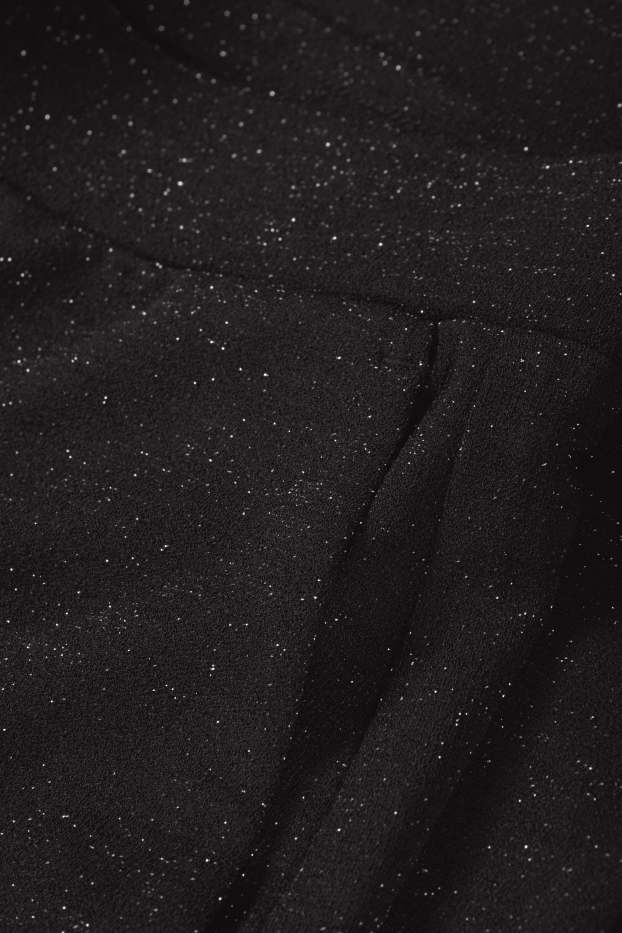 Donna - Pantaloni di jersey - vita media - gamba ampia  - nero