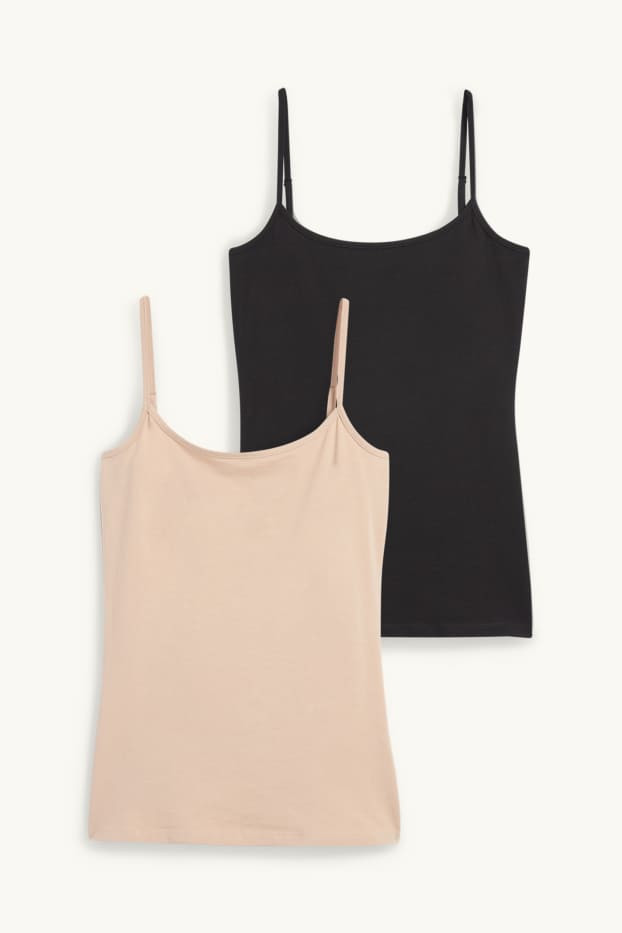 Damen - Multipack 2er - Top - schwarz / beige