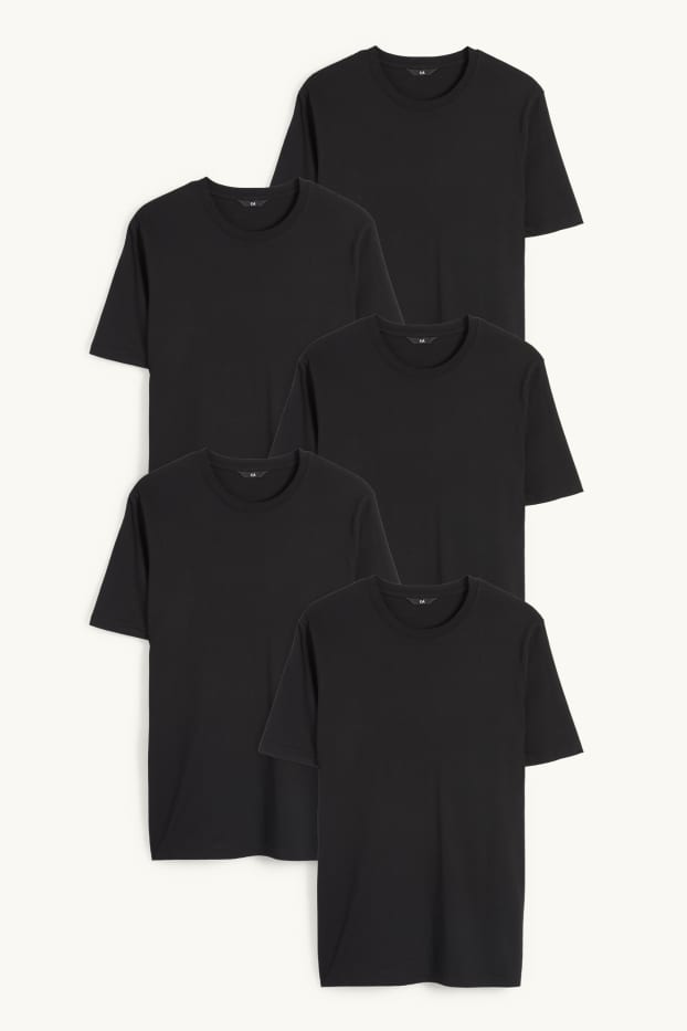 Home - Paquet de 5 - samarreta de màniga curta - regular fit - negre