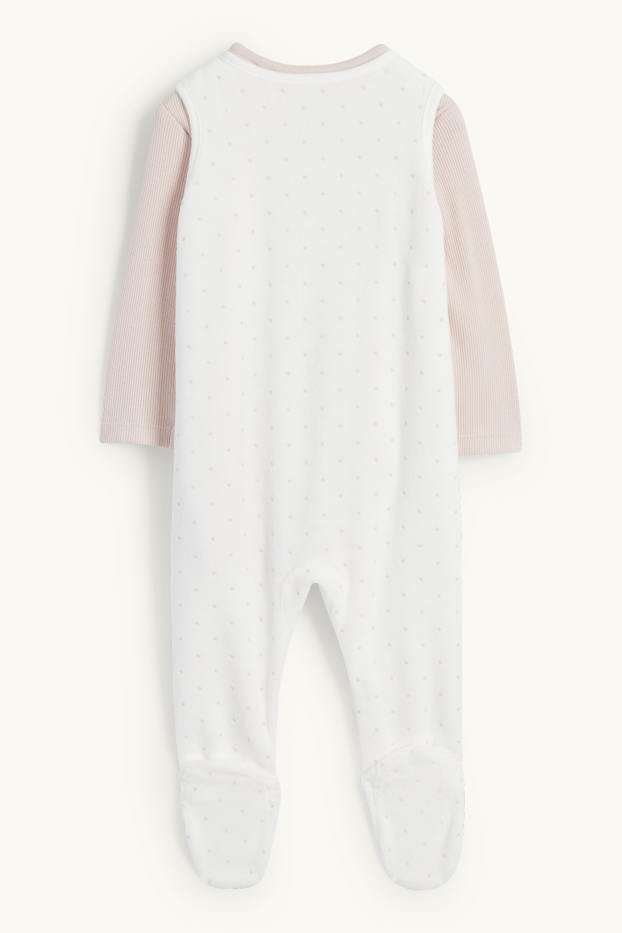 Nadó nena - Pingüí - conjunt de pijama d’una peça - 2 peces - rosa