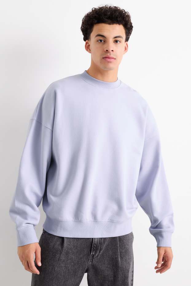 Bărbați - Bluză de molton supradimensionată - violet deschis