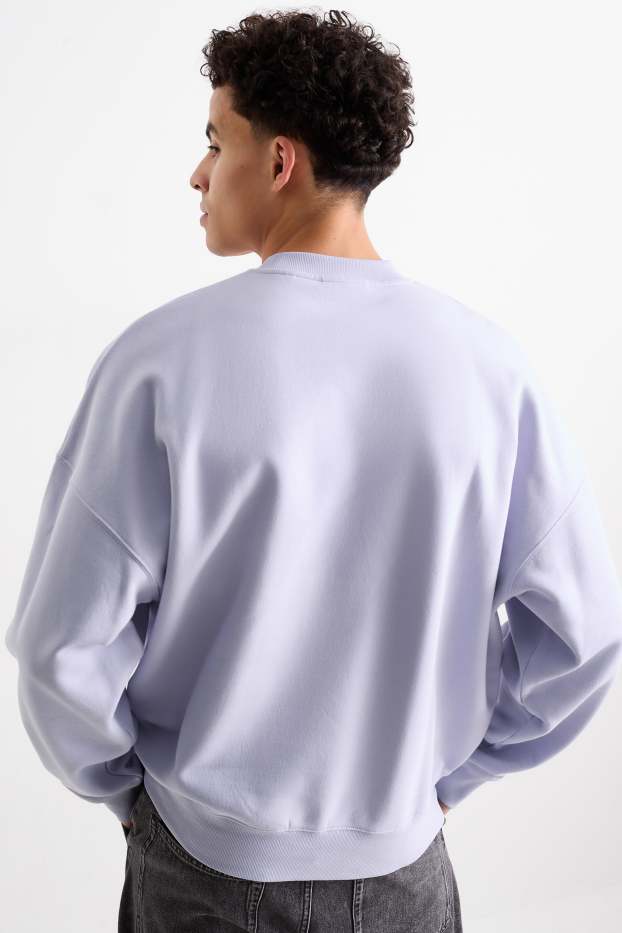 Bărbați - Bluză de molton supradimensionată - violet deschis