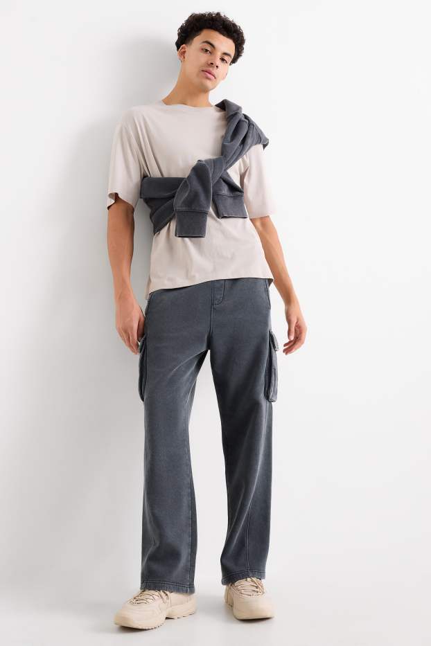 Herren - Cargo-Jogginghose - grau