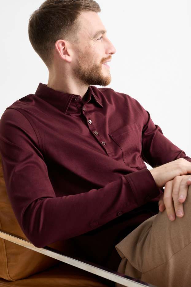 Men - Polo shirt - bordeaux