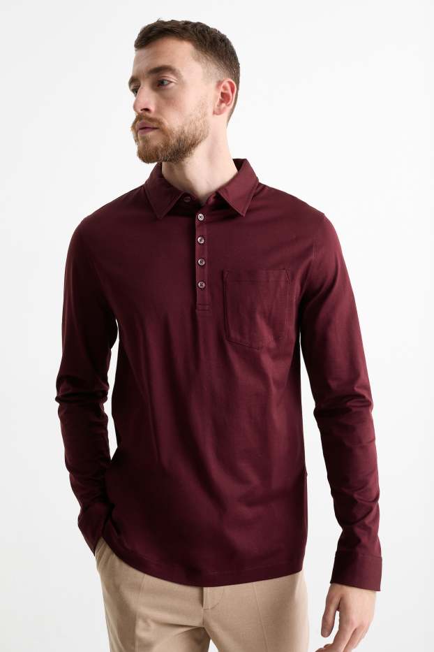 Men - Polo shirt - bordeaux