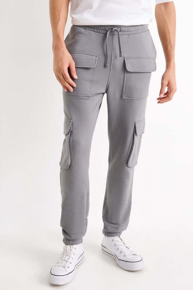 Heren - Cargo-joggingbroek - grijs