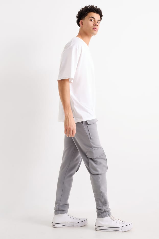 Heren - Cargo-joggingbroek - grijs