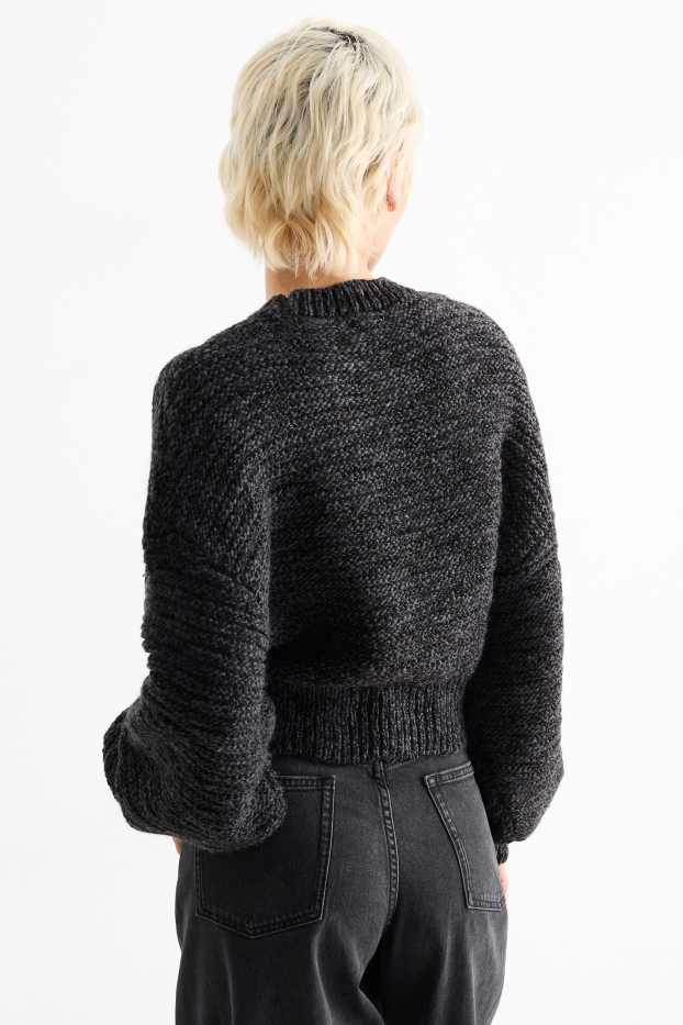 Dona - Jersei crop - estructurat - negre