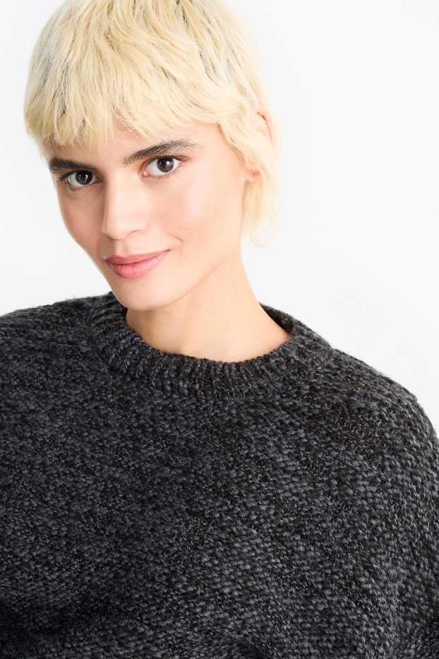 Dona - Jersei crop - estructurat - negre