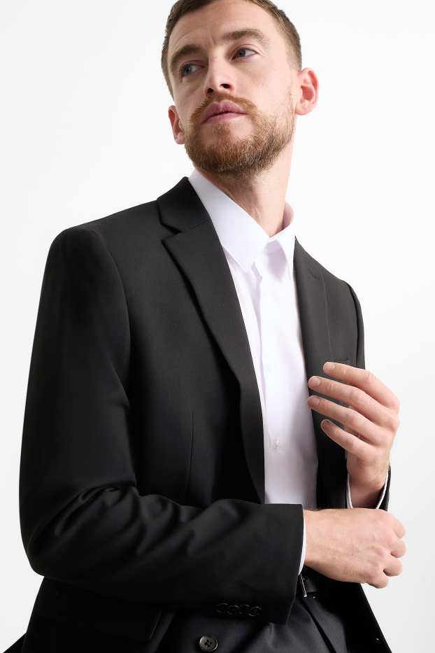 Hommes - Veste de costume - slim fit - Flex - 4 Way Stretch - LYCRA® - noir