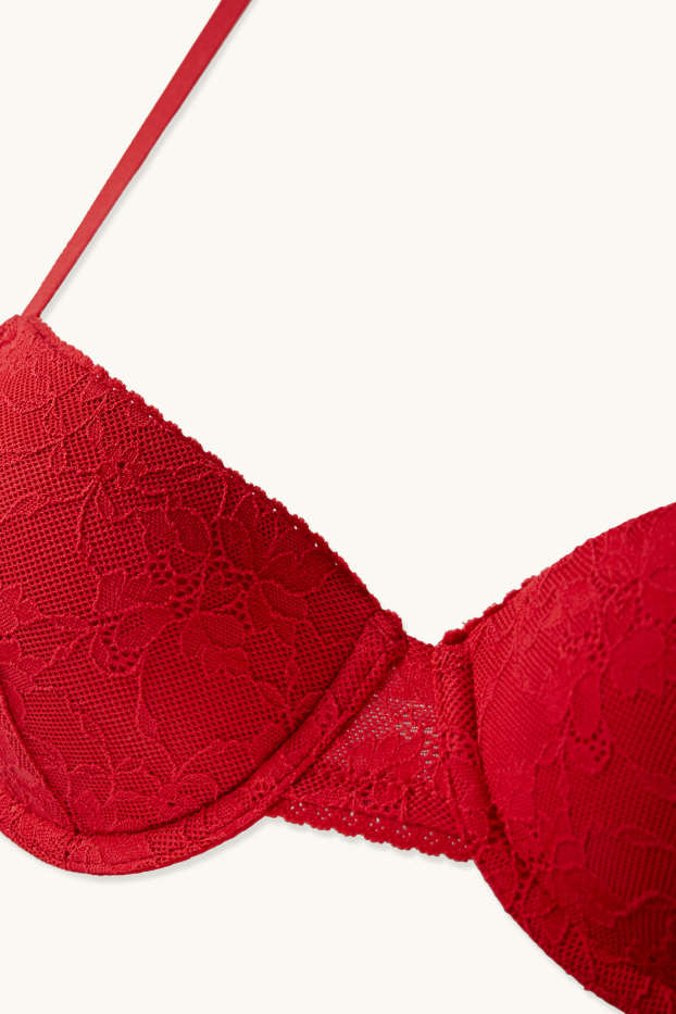 Dames - BH met beugels - DEMI - voorgevormd - rood