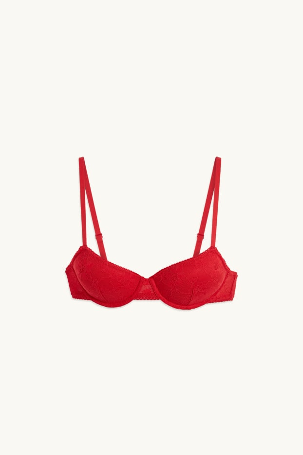 Dames - BH met beugels - DEMI - voorgevormd - rood