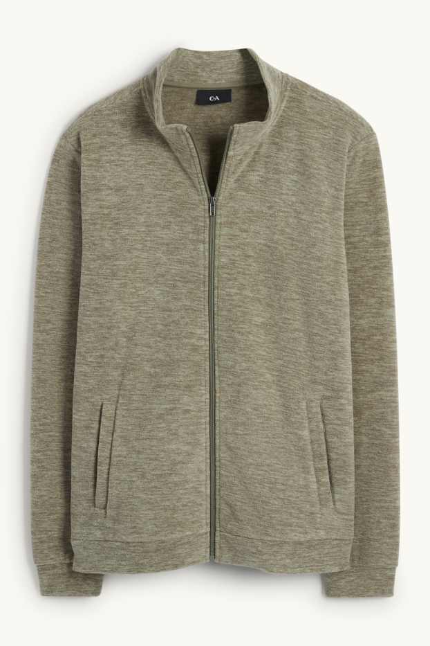 Herren - Fleecejacke - braun / grün