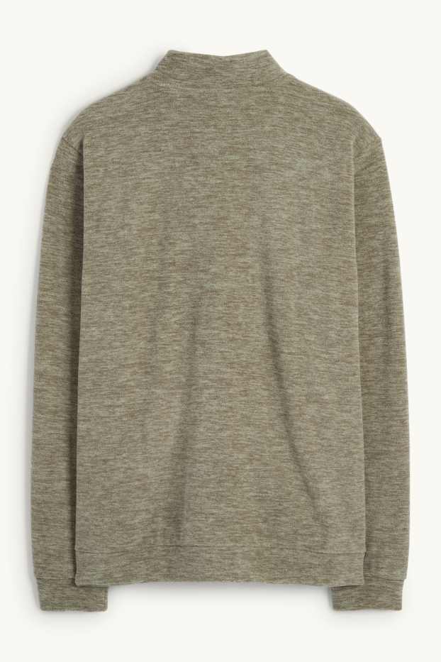 Herren - Fleecejacke - braun / grün