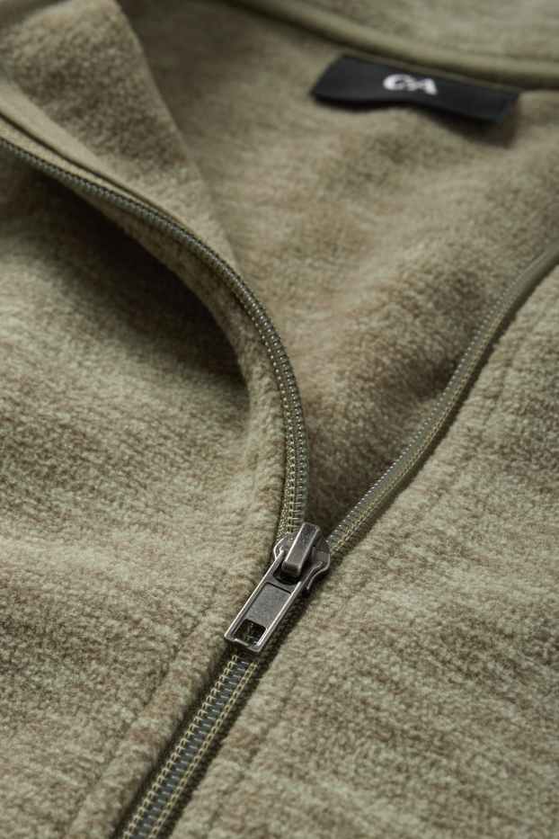 Herren - Fleecejacke - braun / grün